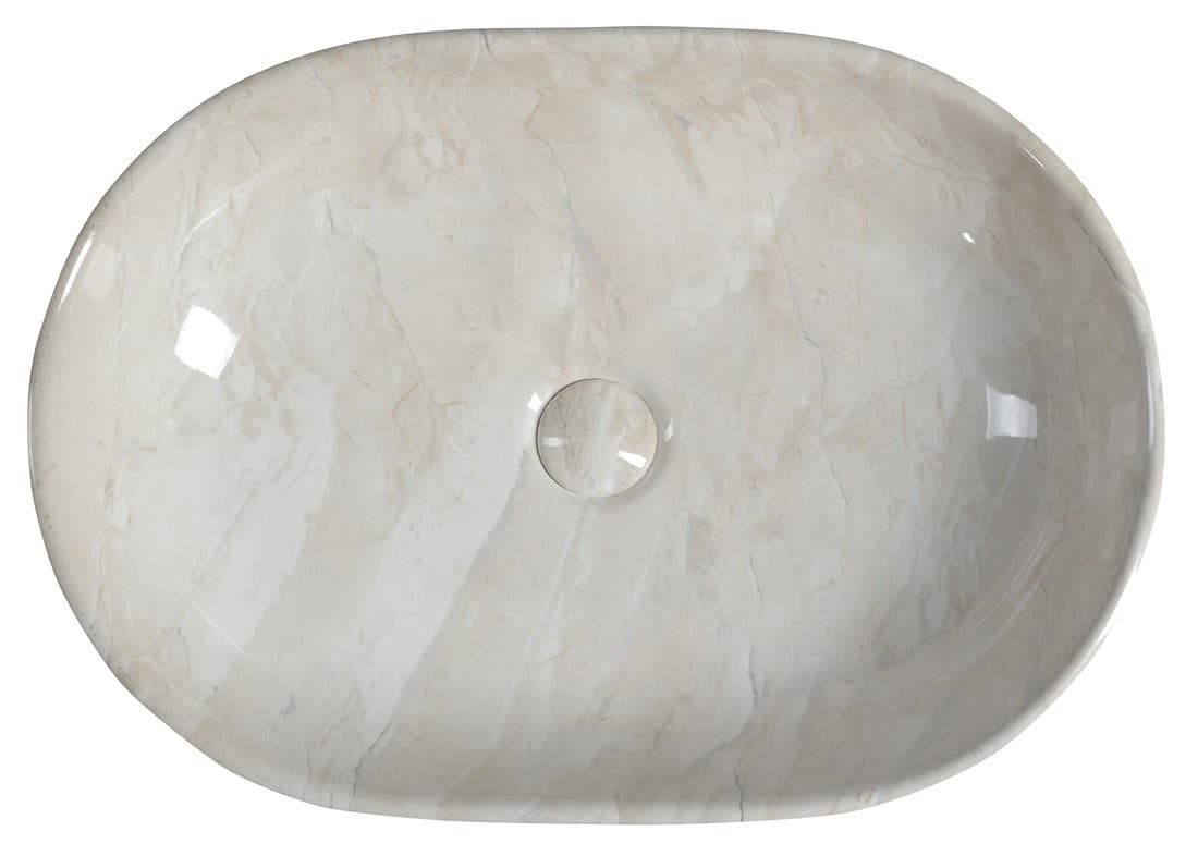 DALMA umywalka ceramiczna marmurowa 59x14x42 cm