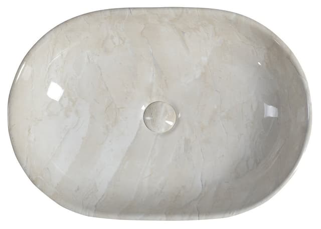 DALMA umywalka ceramiczna marmurowa 59x14x42 cm
