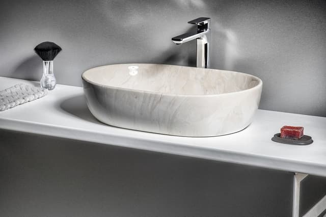 DALMA umywalka ceramiczna marmurowa 59x14x42 cm