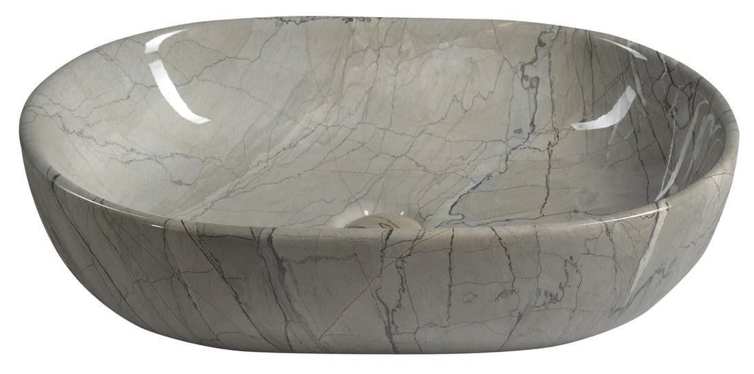 DALMA ceramiczna umywalka 59x14x42 cm szary marmur