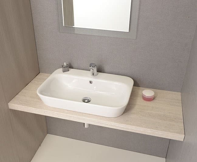 SAVANA umywalka ceramiczna wpuszczana w blat 65x17x45cm