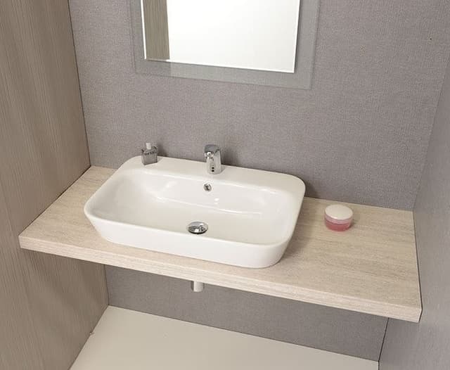 SAVANA umywalka ceramiczna wpuszczana w blat 65x17x45cm
