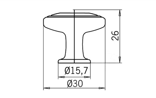 Metalowy uchwyt meblowy d.30mm, chrom/biały