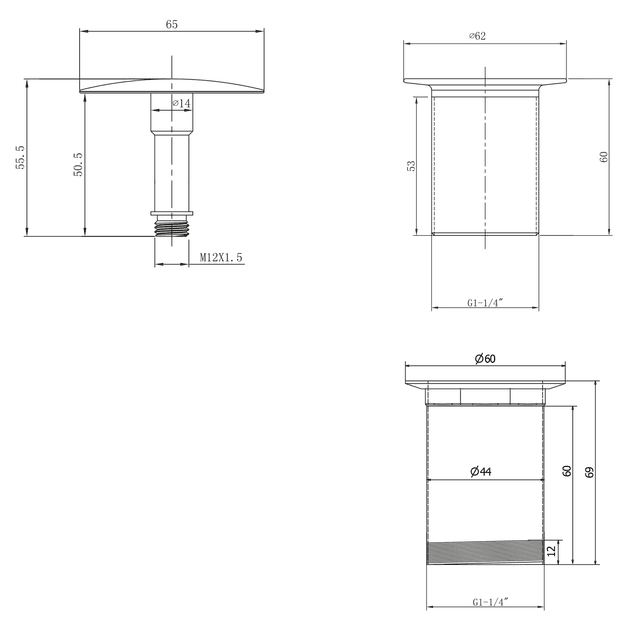 Korek umywalkowy niezamykany klik-klak 5/4'' chrom