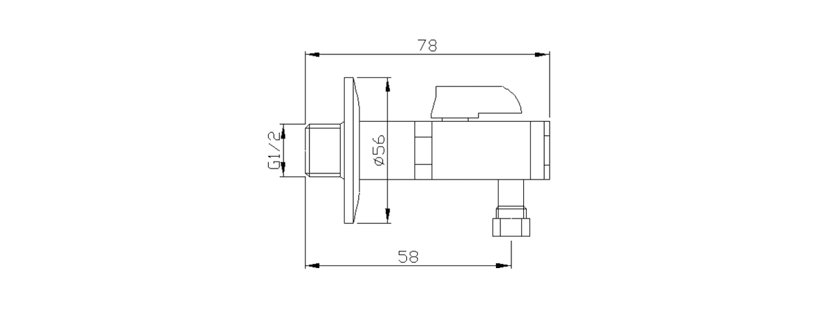 Zawór kątowy 1/2'' x 3/8'', różowe złoto - Retro