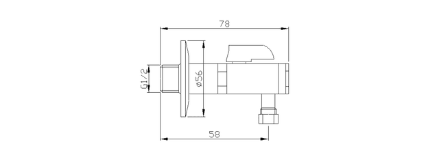 Zawór kątowy 1/2'' x 3/8'', różowe złoto - Retro