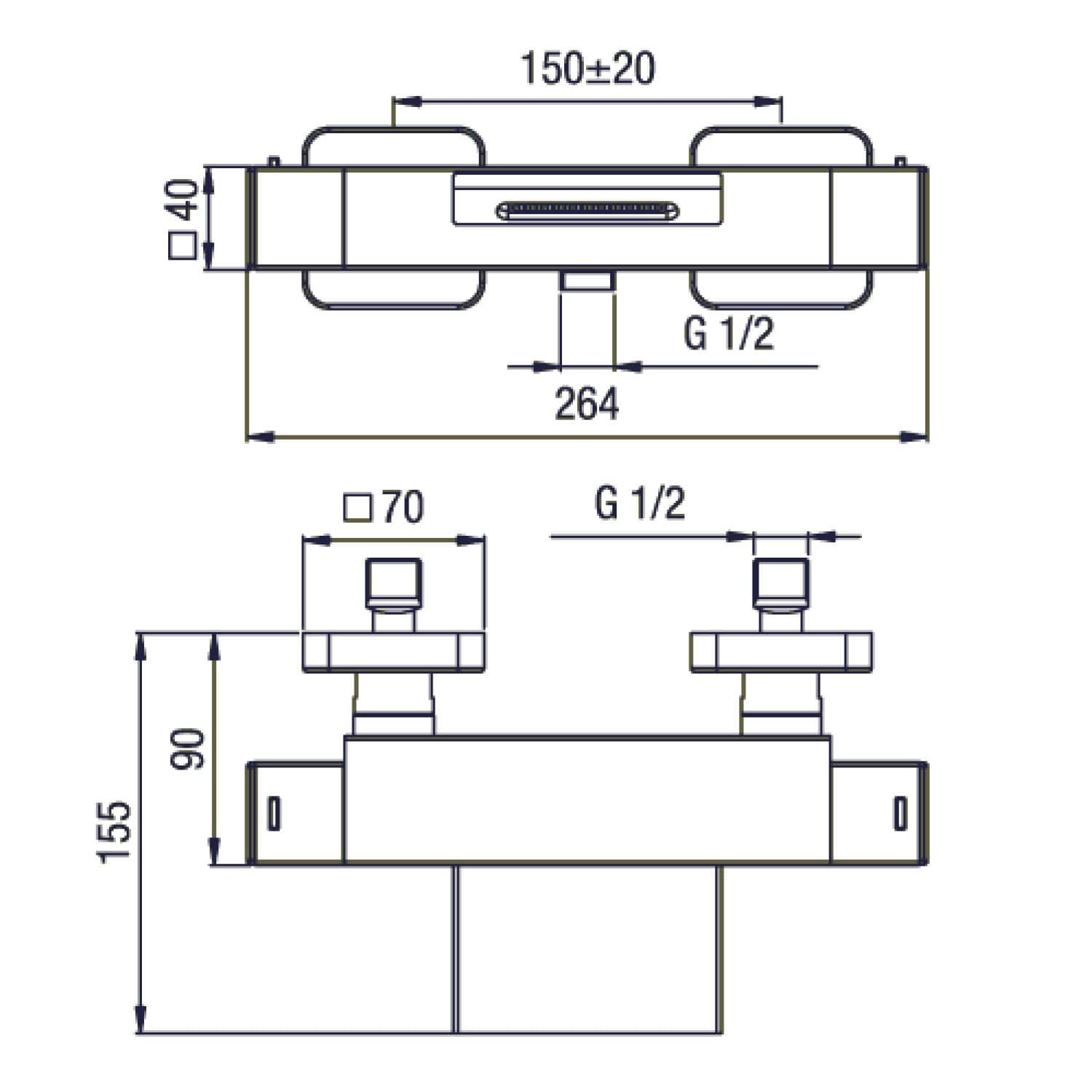 DIMY Bateria wannowa termostatyczna kaskadowa chrom (UN57306)