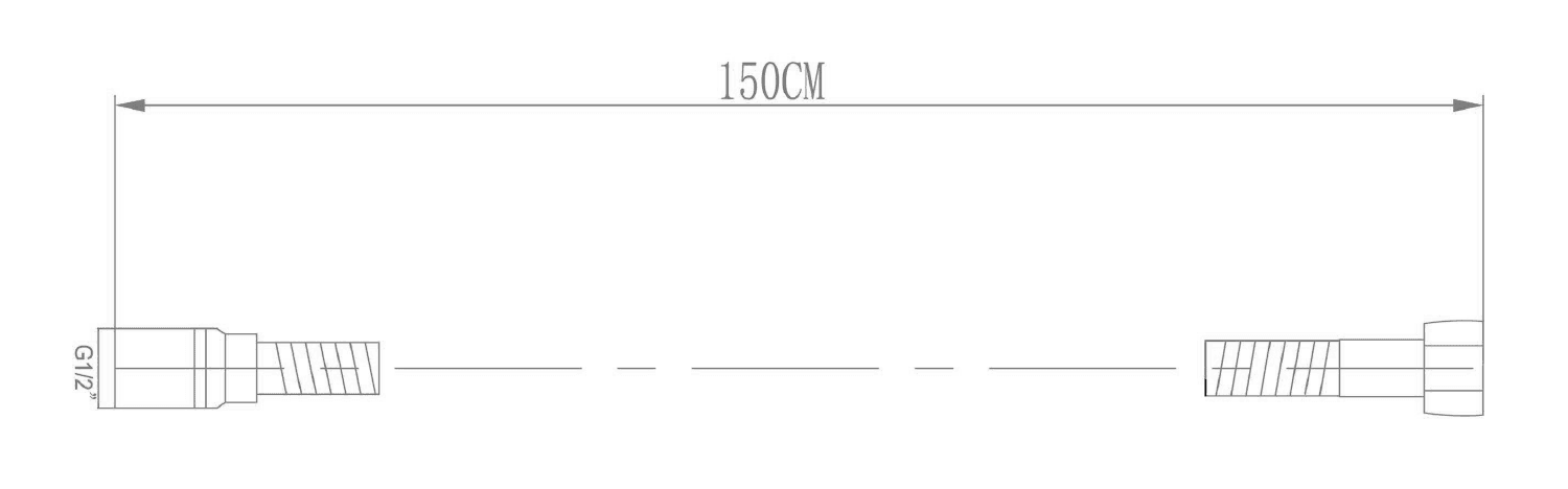 LUX wąż prysznicowy 150-180 cm, rozciągliwy, chrom