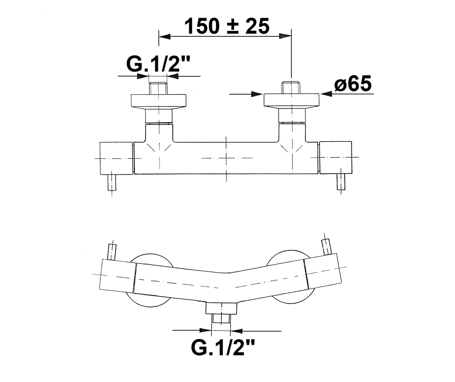 AIRTECH bateria prysznicowa naścienna chrom 150 mm