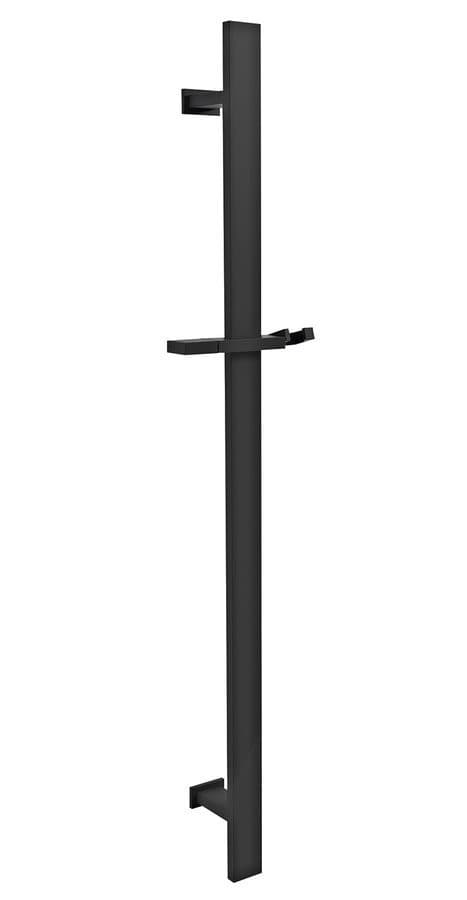 Drążek prysznicowy przesuwny kwadratowy, 700mm, czarny mat