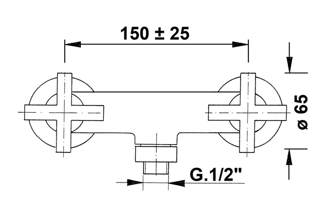 AXIA naścienna bateria prysznicowa chrom 150 mm