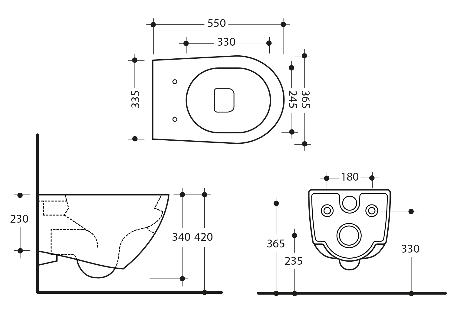 AQUATECH WC wiszące Rimless 36,5x55cm