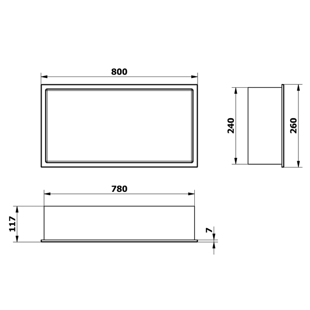 INSERTA półka wpuszczana, marmurowa 800x260 mm