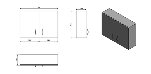 KERAMIA FRESH szafka wisząca 70x50x20 cm, biała