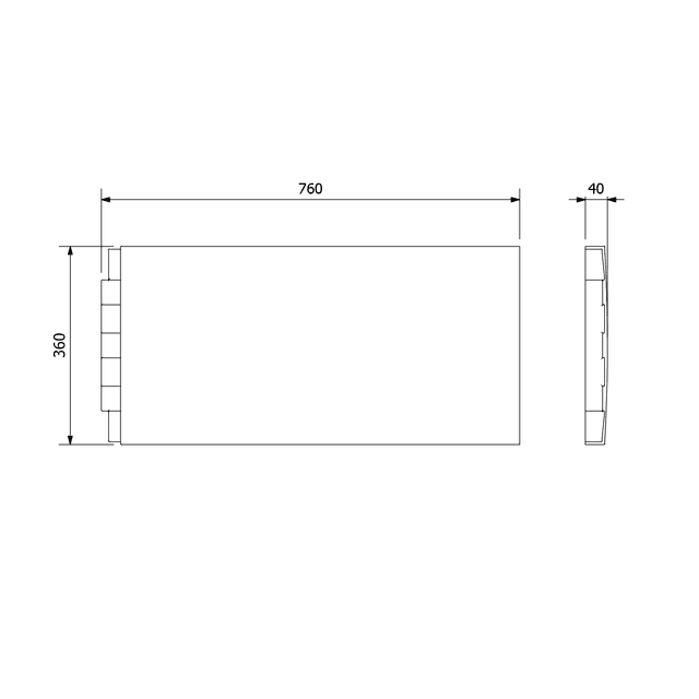 DEEP PLAIN obudowa boczna 75x36cm z ABS/PMMA