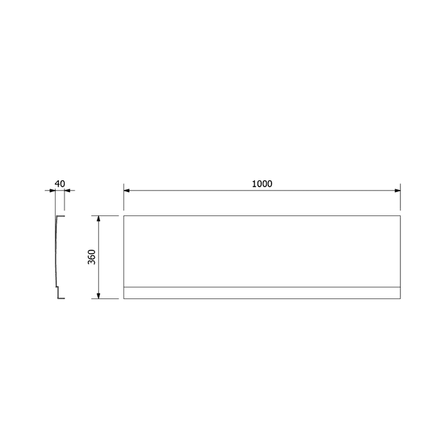 DEEP PLAIN NIKA obudowa 100x36 cm z ABS i PMMA