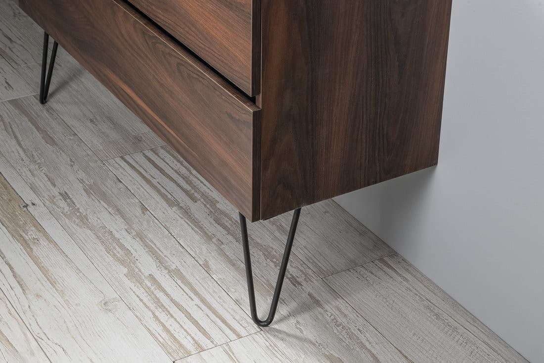 ODETTA nogi stal malowana, czarny mat 120x265mm, 2 szt