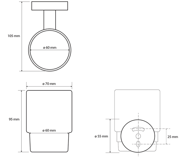 X-ROUND BLACK kubek szklany mleczny matowy