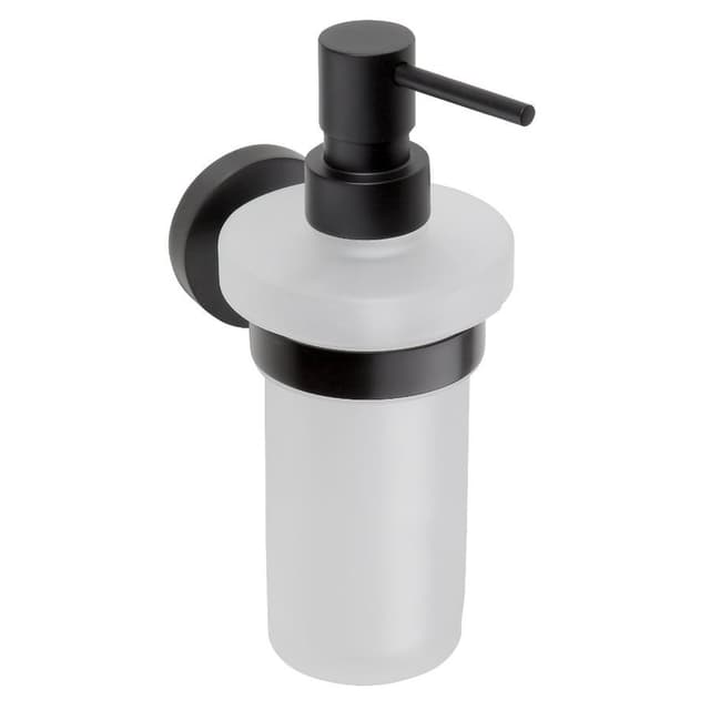 X-ROUND BLACK dozownik mydła 250ml, szkło mleczne