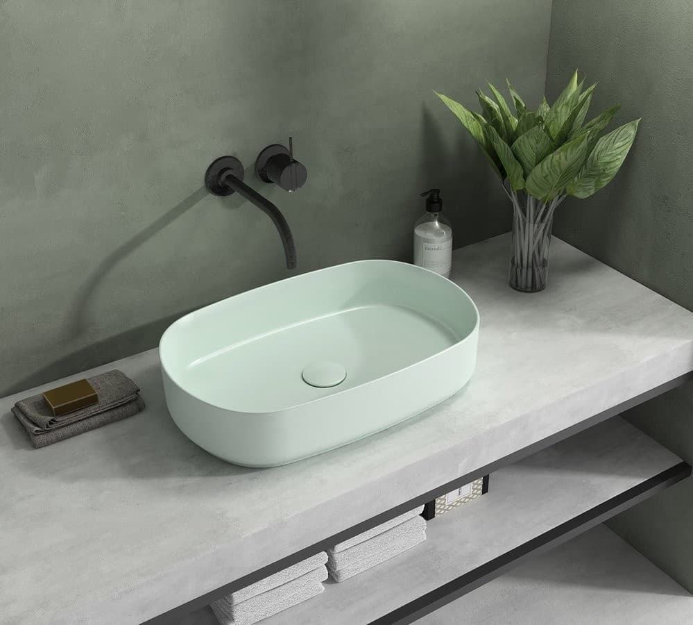INFINITY OVAL umywalka ceramiczna nablatowa 55x36 cm