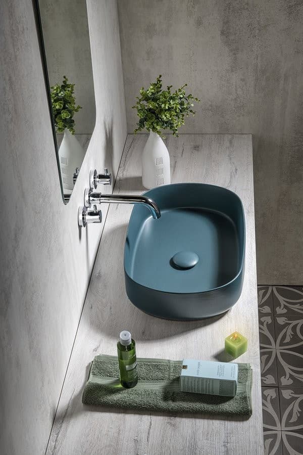 INFINITY OVAL umywalka ceramiczna nablatowa 55x36 cm
