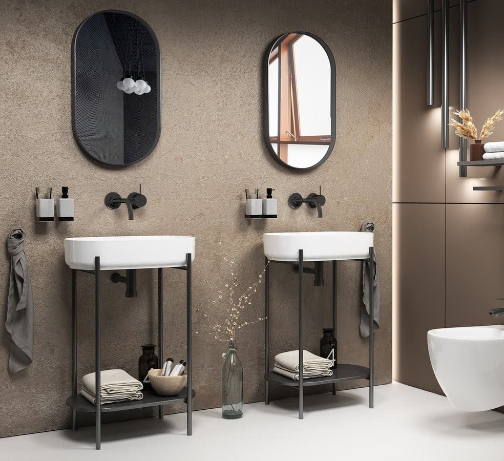 PUNO konsola pod umywalkę 550x780x360 czarny mat