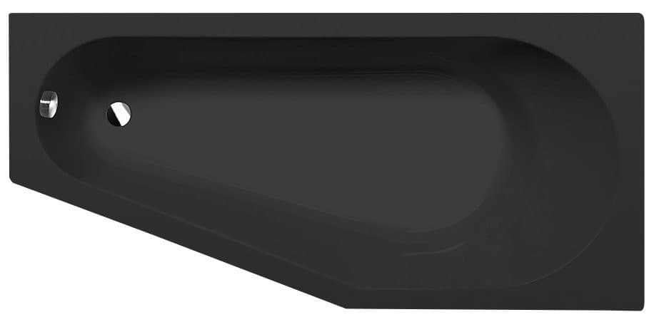 TIGRA R wanna asymetryczna 170x80, czarny mat