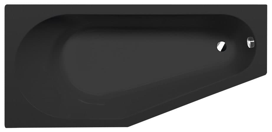 TIGRA L wanna asymetryczna 170x80 cm lewa czarny mat