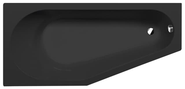 TIGRA L wanna asymetryczna 170x80 cm lewa czarny mat