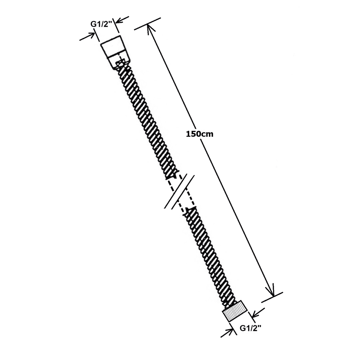 POWERFLEX spiralny wąż prysznicowy 150cm matowy czarny