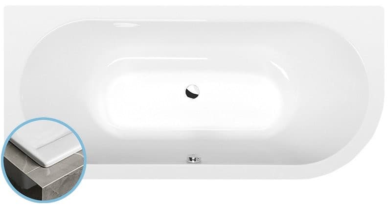 VIVA L SLIM wanna asymetryczna 185x80cm akryl Lucite