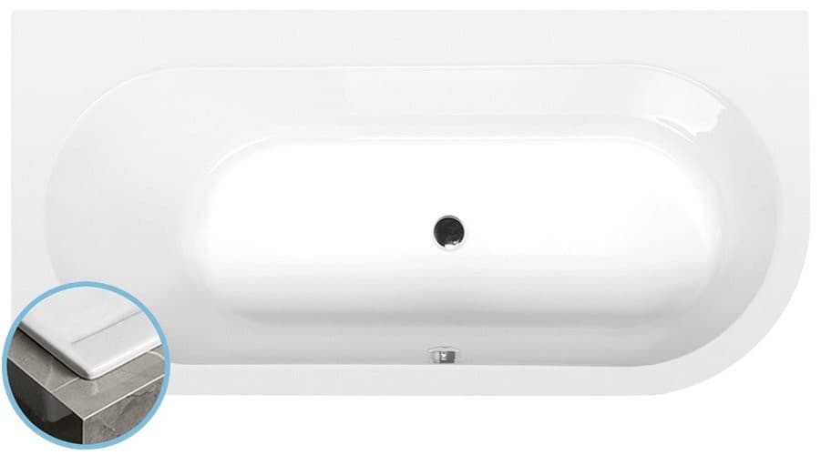 ASTRA L SLIM wanna asymetryczna 165x80cm
