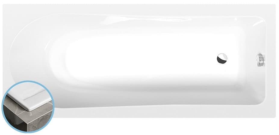 LISA SLIM prostokątna wanna akrylowa 170x70 cm