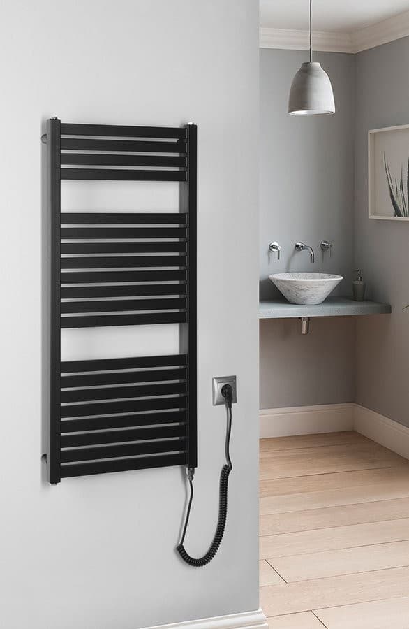 TONDI-E grzejnik elektryczny 450x970 mm, 300W, matowy czarny