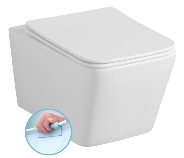 PORTO wisząca miska WC Rimless, 36x52 cm, biały