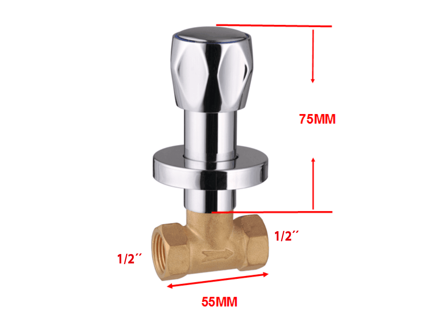 Zawór podtynkowy 1/2' chromowany