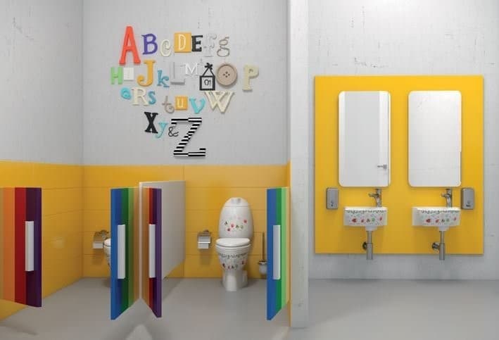 KID kompakt WC dla dzieci, odpływ pionowy, kolorowy