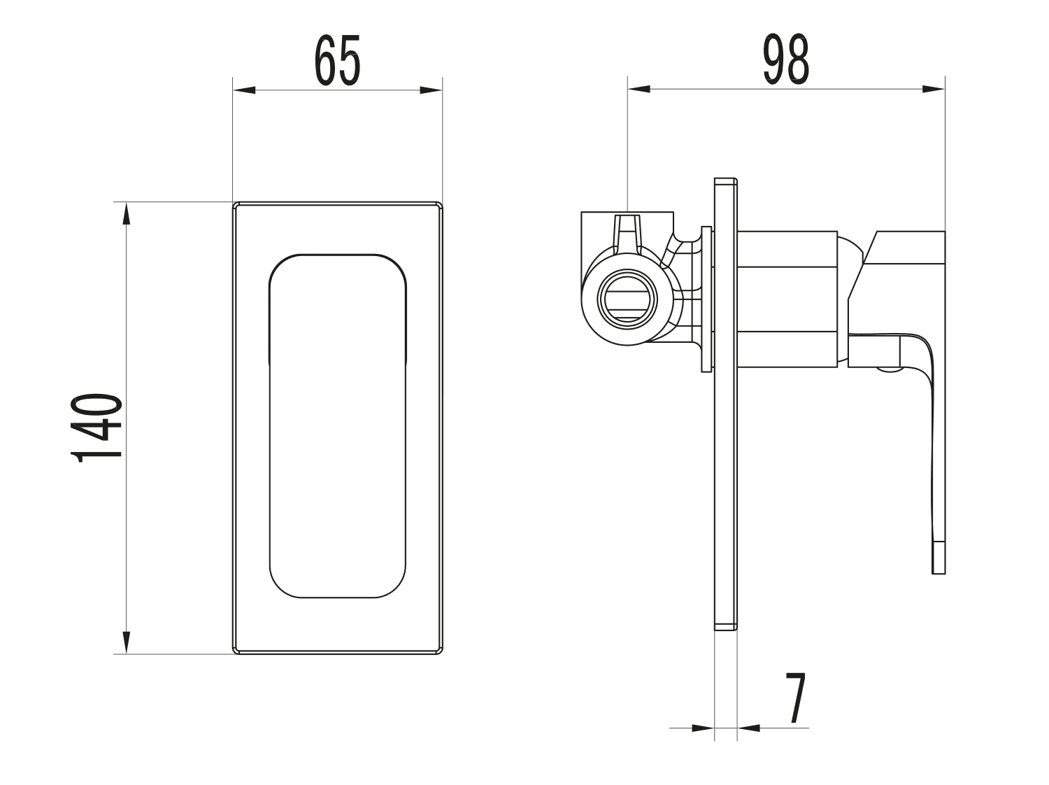 FACTOR baterii prysznicowa podtynkowa 1-funkcyjna, chrom
