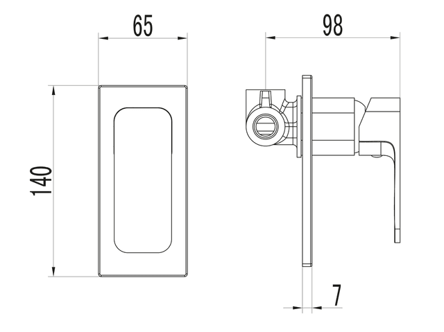 FACTOR baterii prysznicowa podtynkowa 1-funkcyjna, chrom