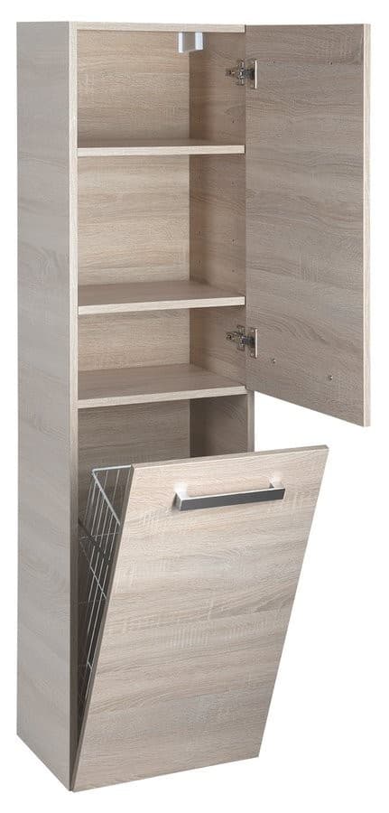VEGA szafka wysoka z koszem, dąb platin 40x150x31cm