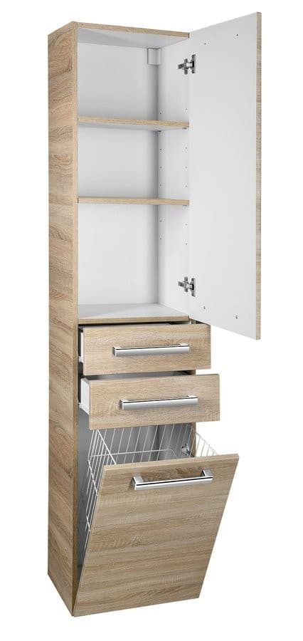 VEGA Szafka wysoka z koszem 40x184x31cm dąb platin