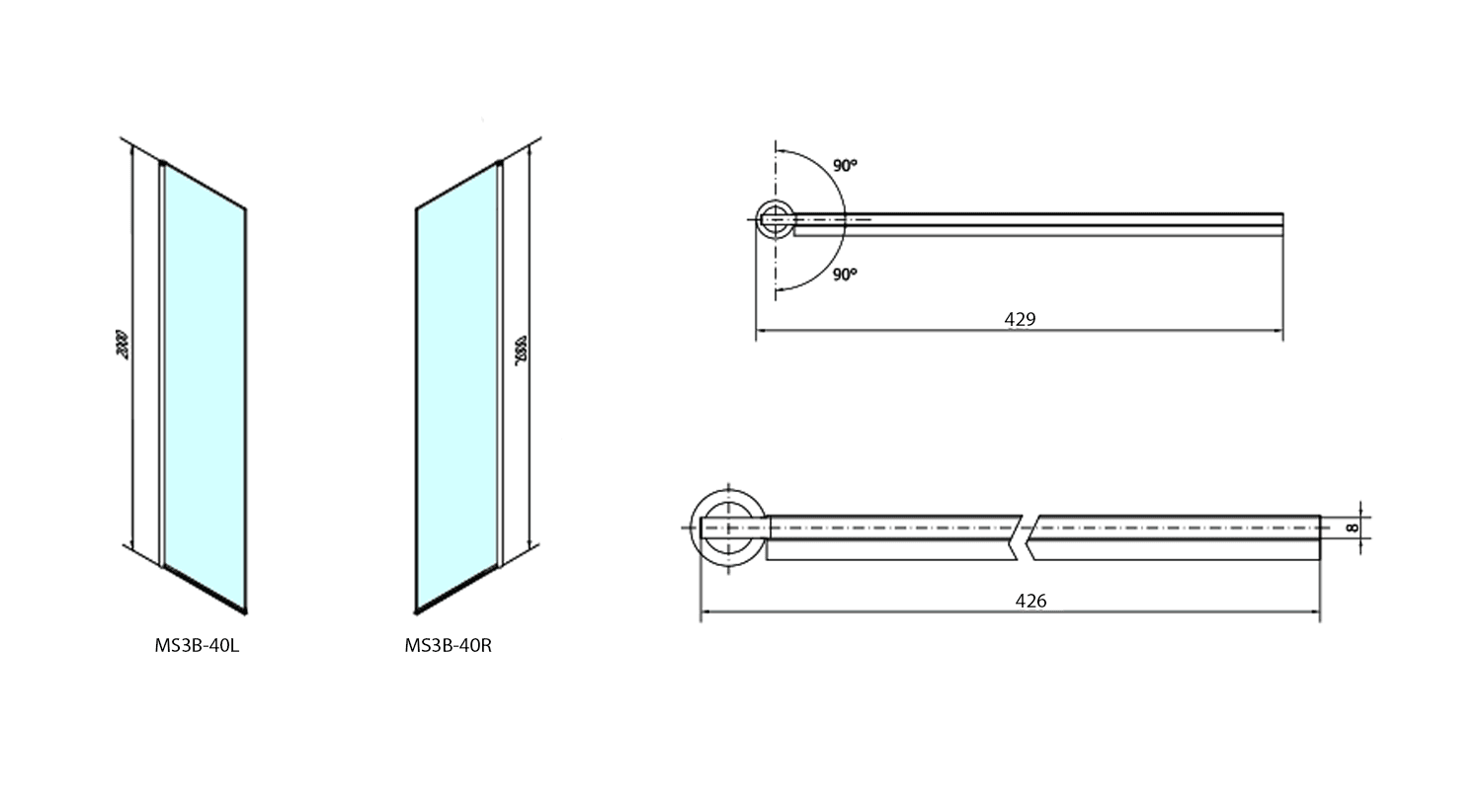MODULAR SHOWER panel obrotowy dodatkowy do modułu MS3