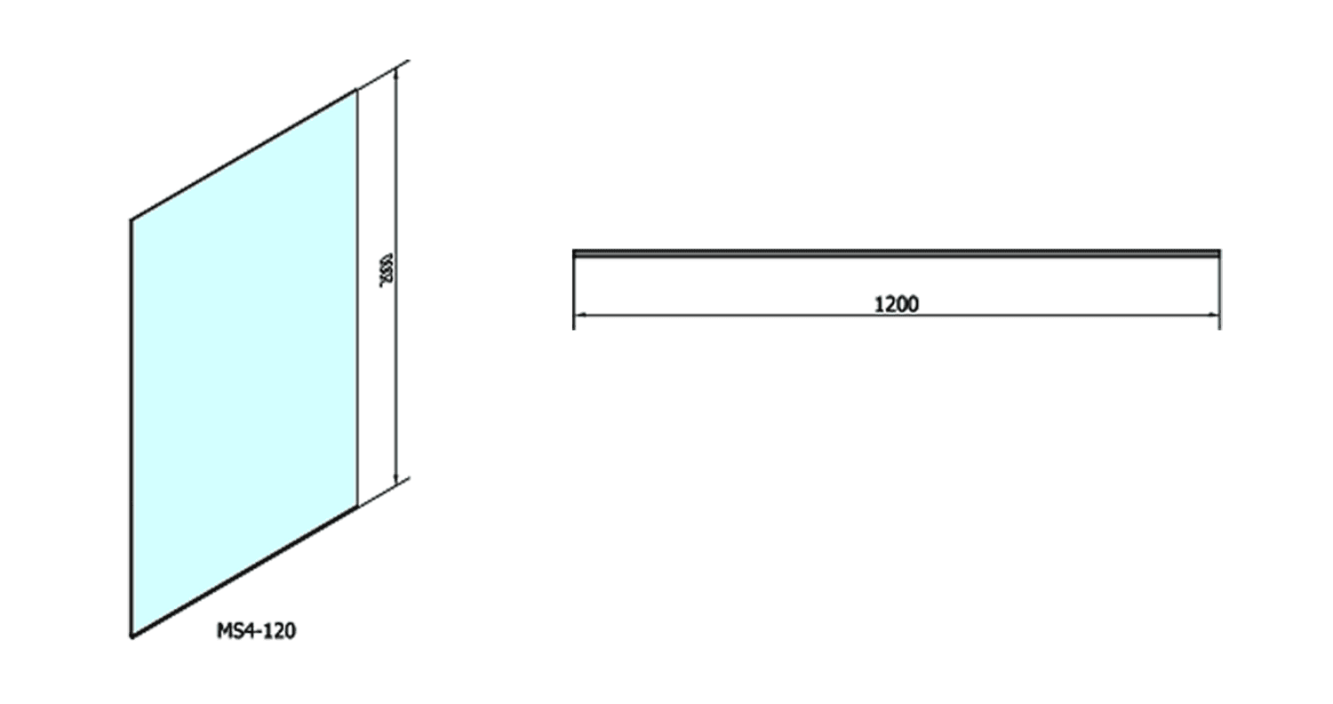 MODULAR SHOWER ścianka walk-in 1200 mm z powłoką Antidrop
