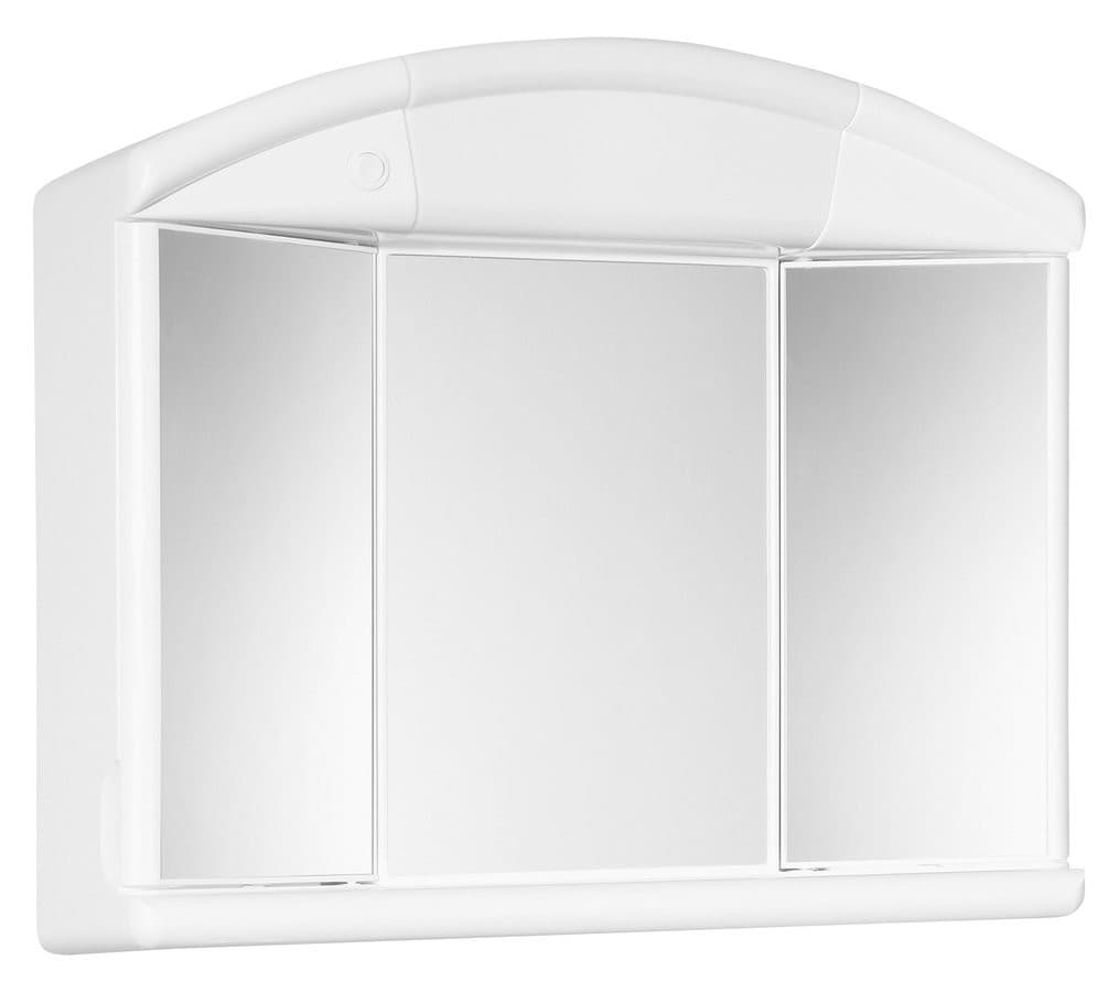 SALVA szafka z lustrem 59x50x15,5 cm, 2 drzwi, biały plastik