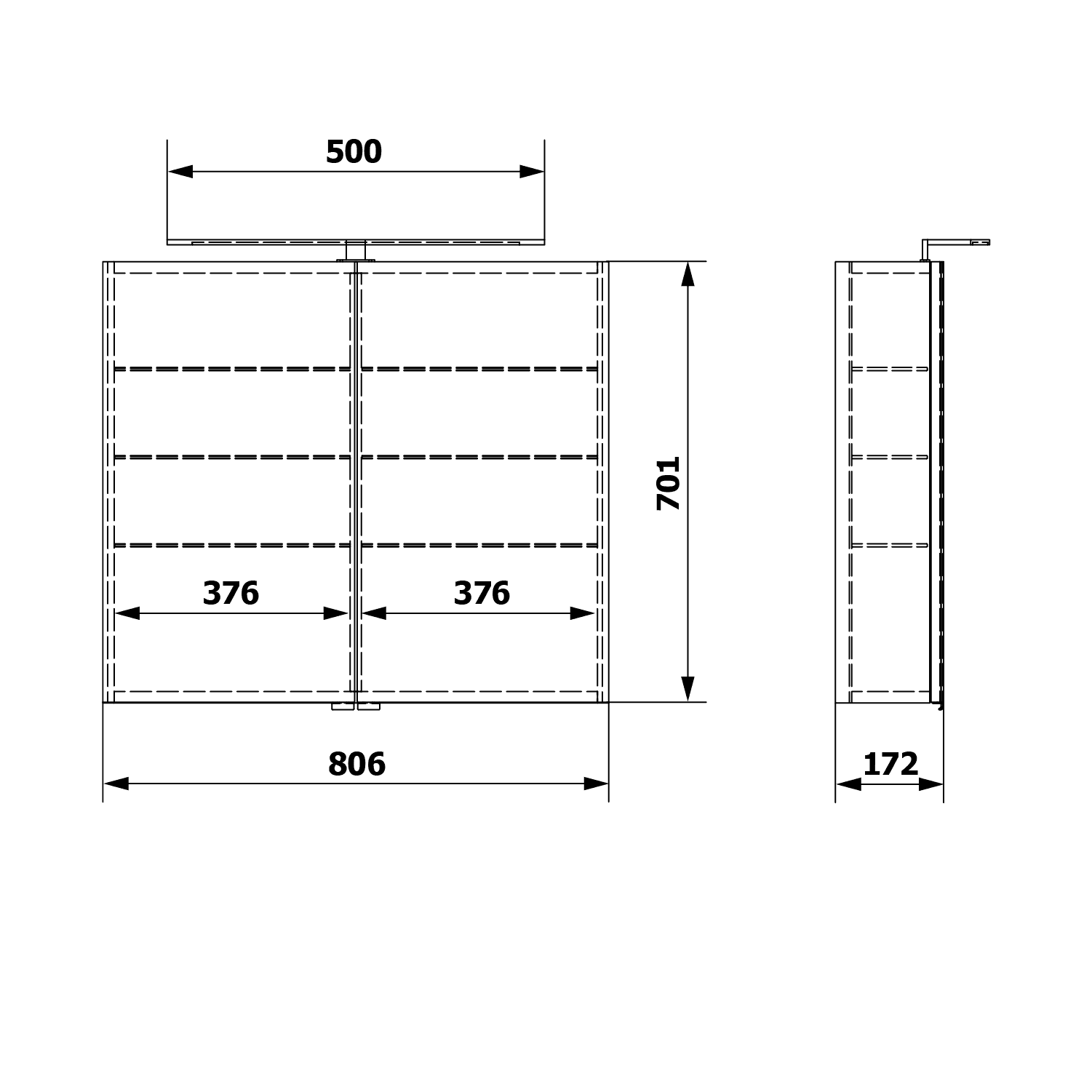 RIWA LED szafka z lustrem, oświetlenie LED 81x60x17cm