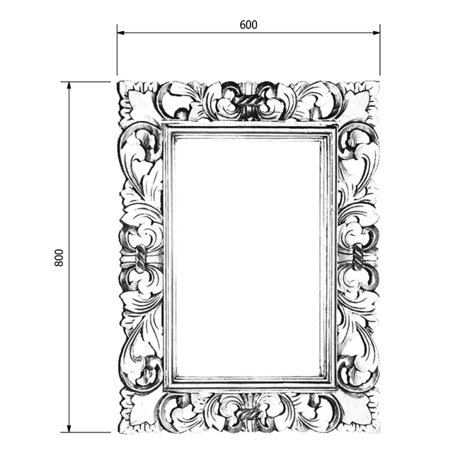 SAMBLUNG Lustro w ramie Antique 60x80 cm