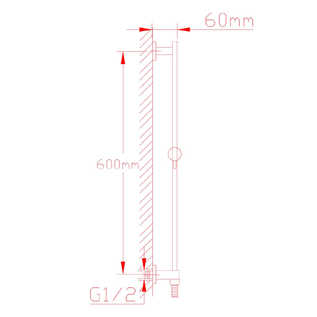 NANCY drążek prysznicowy posuwny chrom 600mm