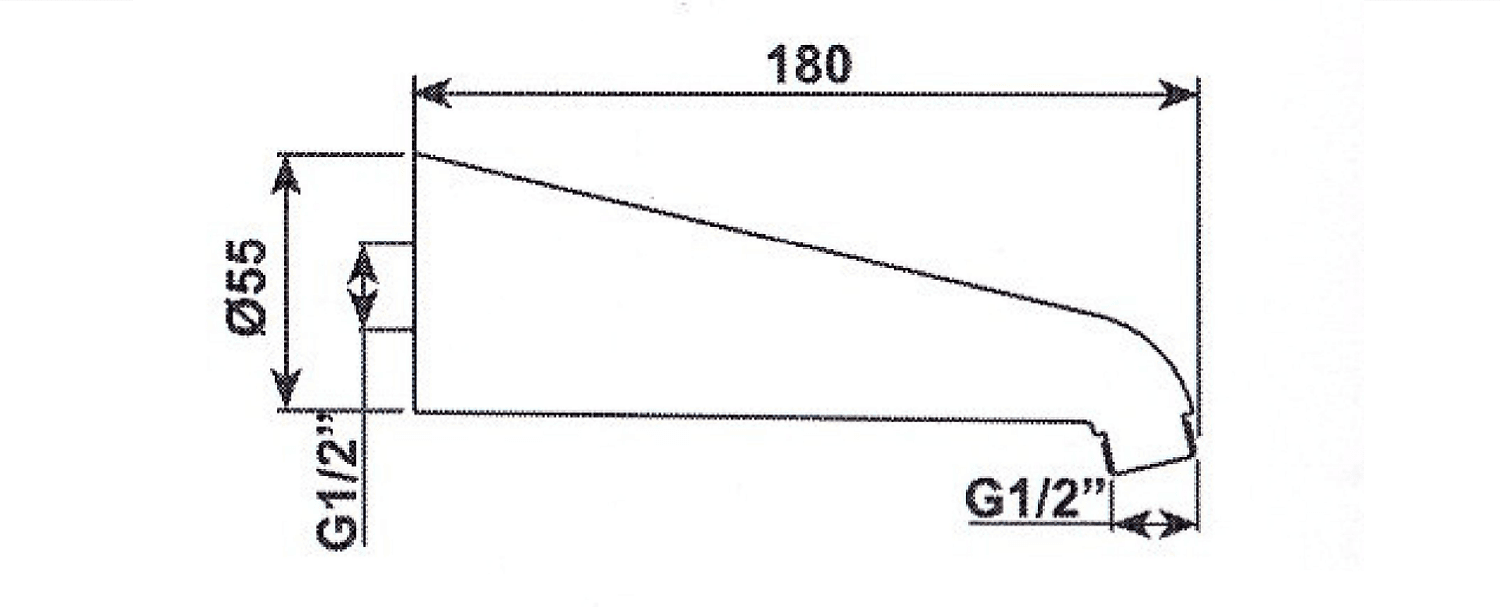 Ramię deszczowni 170mm chromowane