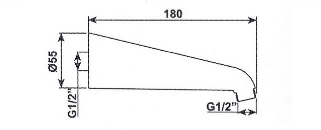 Ramię deszczowni 170mm chromowane