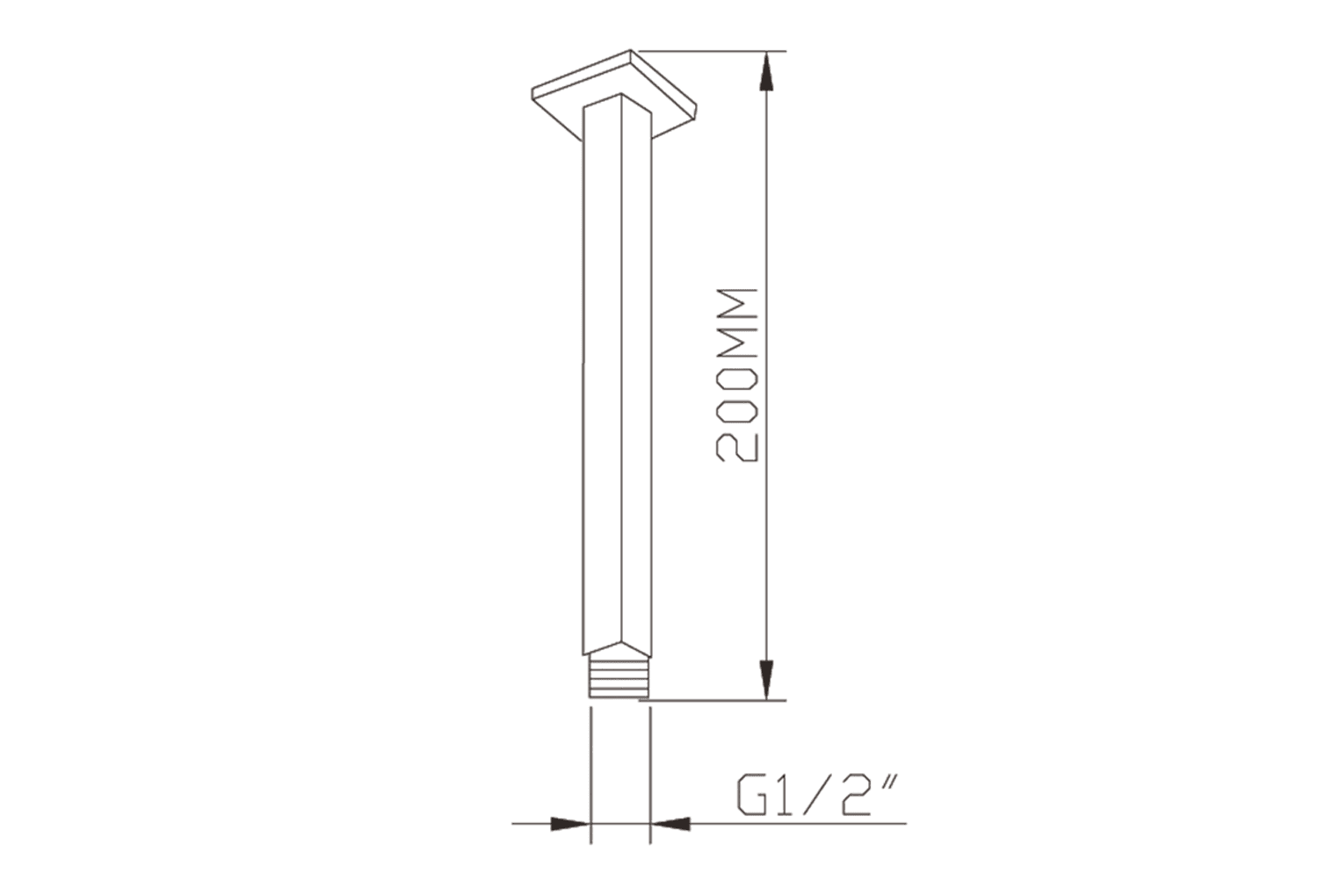 NANCY ramię deszczowni 200mm chromowane